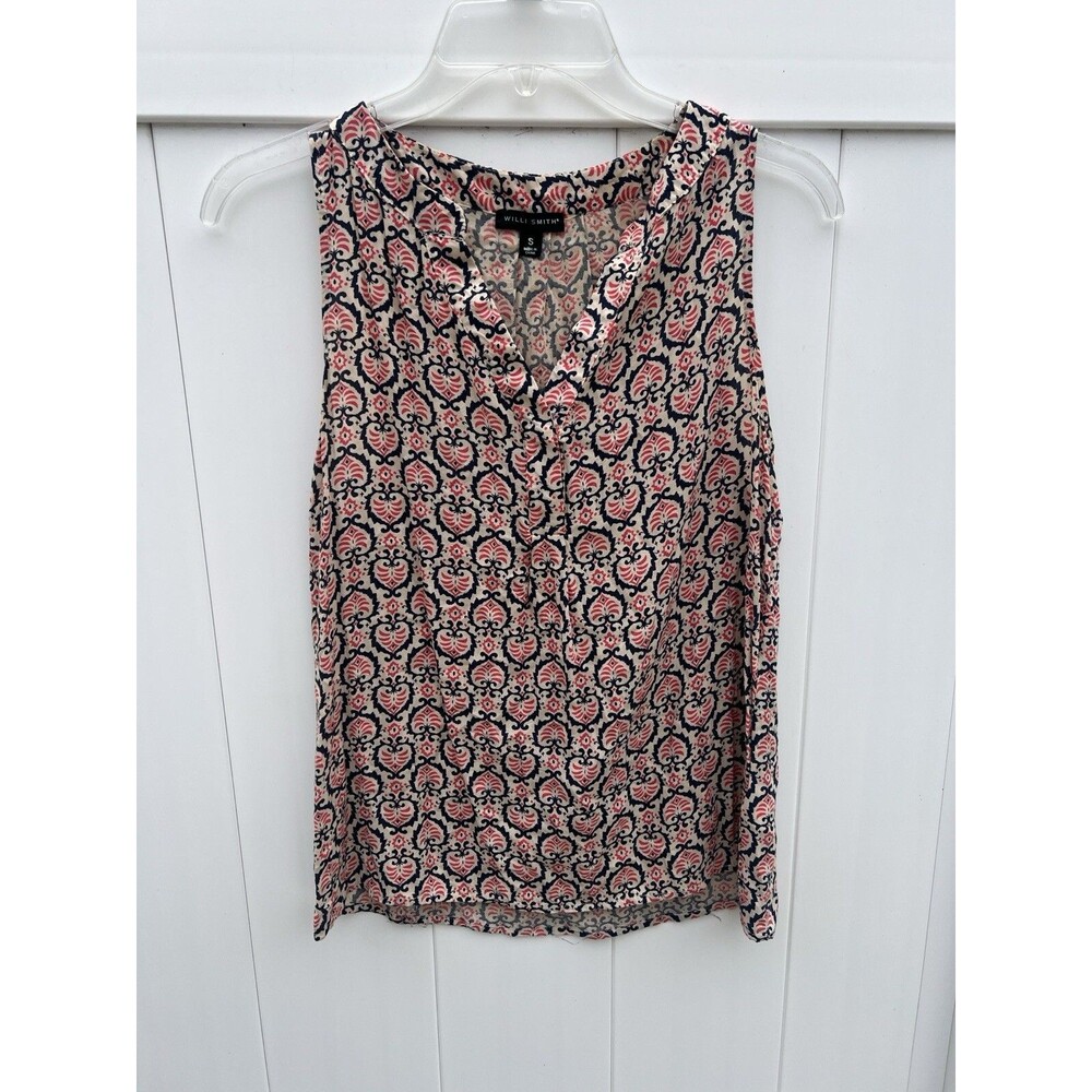 Willi Smith Womens Sleeveless V Neck Tank Top Sz Small Lightweight